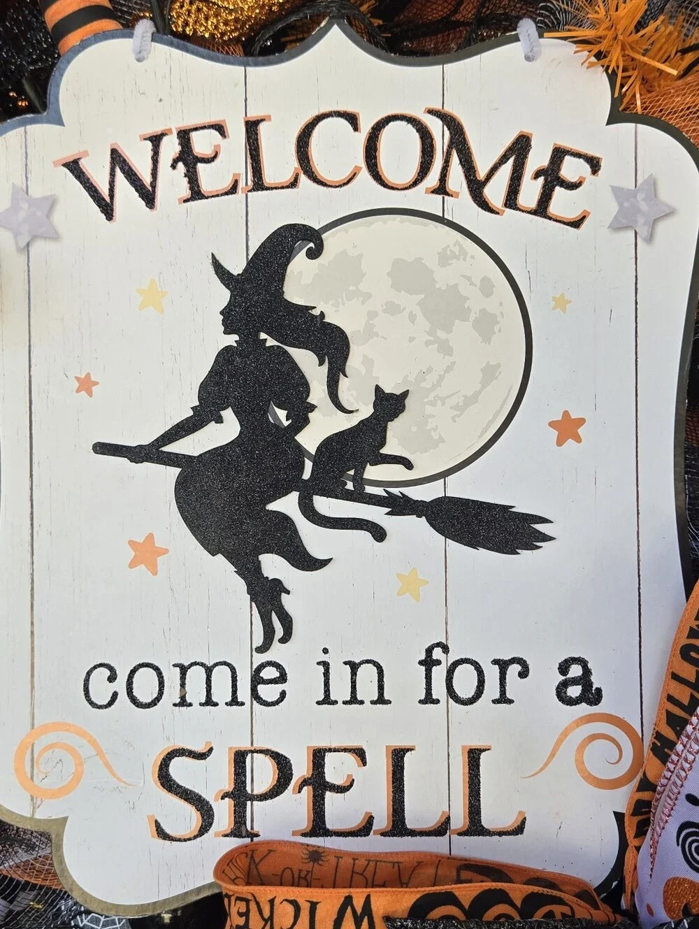Welcome Come In For A Spell Witchy Halloween Wreath